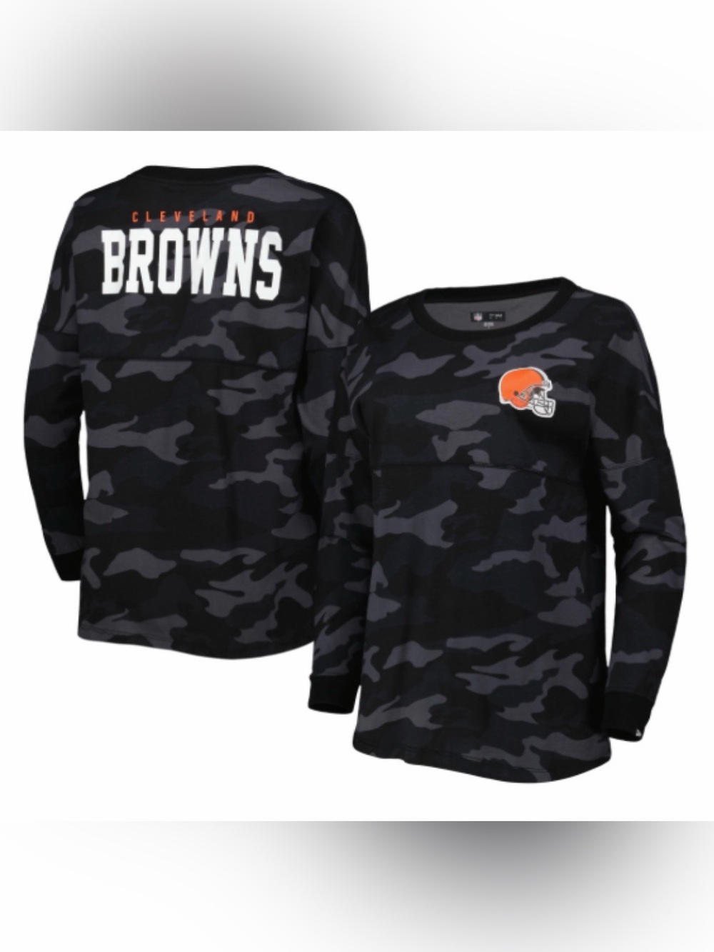 Cleveland Browns Football Black Camo Shirt Women’s Large - New